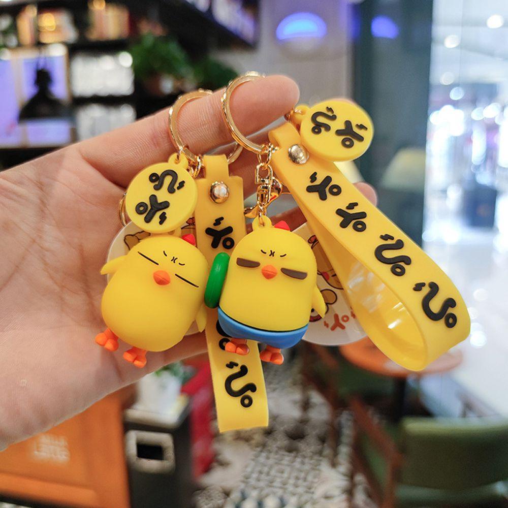 DARNELL Móc Khóa Hình Gà Con Hoạt Hình Đáng Yêu