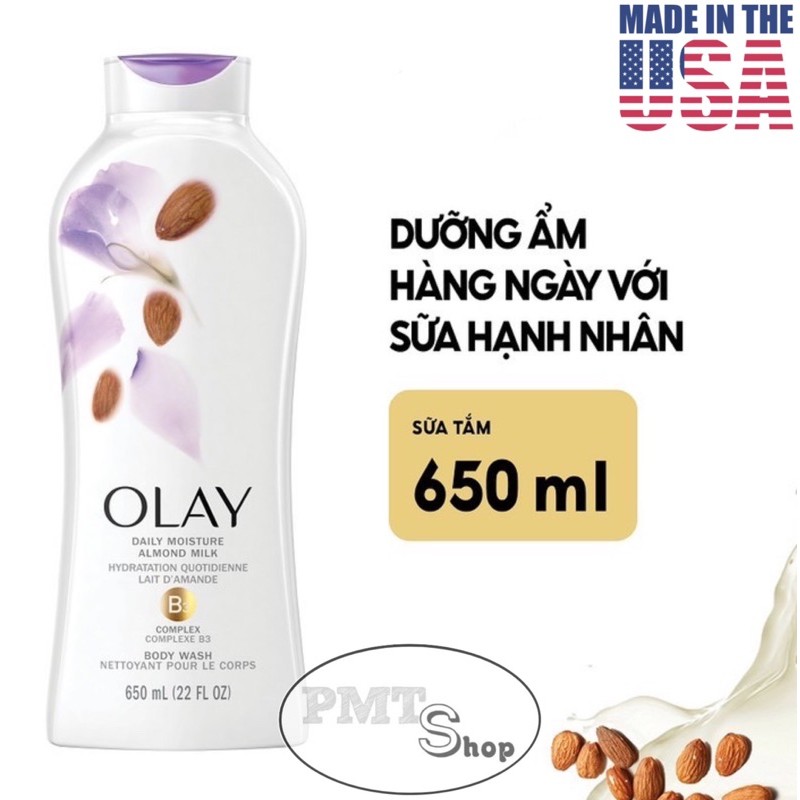 Sữa tắm dưỡng ẩm Olay 650ml Muối Biển | Hạnh Nhân | Hoa Lan | Dâu | Bơ Sữa | Chống lão hóa , Age 364ml | BigBuy360 - bigbuy360.vn