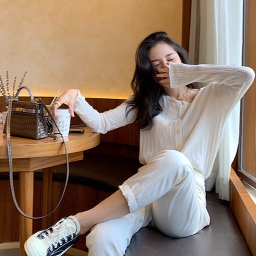 Áo Khoác Cardigan Vải Dệt Kim Tay Dài Màu Sắc Thanh Lịch Cho Phái Nữ Xiaozhainv | BigBuy360 - bigbuy360.vn