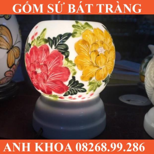 Đèn xông tinh dầu mẫu tháng 8/2017 tặng kèm bóng - Gốm sứ Bát Tràng Anh Khoa