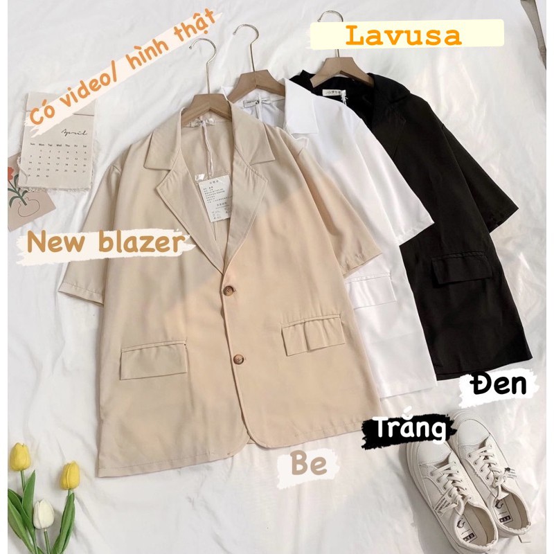 Áo Blazer Nữ Ngắn Tay Ulzzang  𝘍𝘳𝘦𝘦𝘴𝘩𝘪𝘱  Áo Vest Nữ Khoác Vintage Nhiều Màu LAVUSA