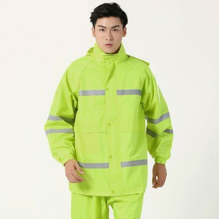 Áo mưa bộ phản quang mẫu 1 ( loại thường)- màu xanh lá cây khuy bấm nhựa