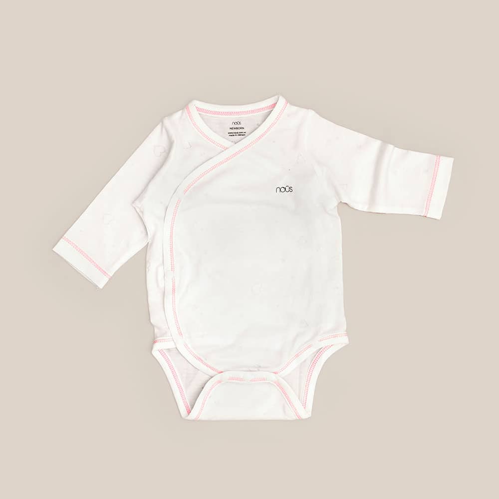 Bodysuit trẻ em cài lệch 3 màu dành cho bé sơ sinh thương hiệu Nous NB chất liệu NU air cao cấp