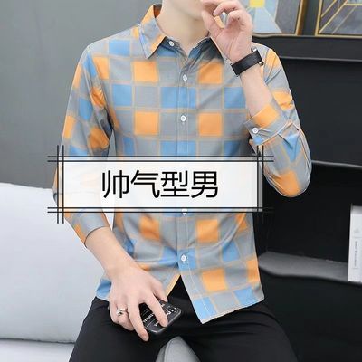 Áo Sơ Mi Tay Dài Kẻ Sọc Vuông Thời Trang Dành Cho Nam