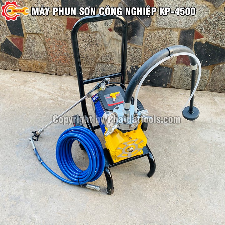 Máy Phun Sơn Công Nghiệp KP-4500-Công Suất 4500W-Đầy Đủ Phụ Kiện-Dây Áp Lực 20m-Bảo Hành 12 Tháng