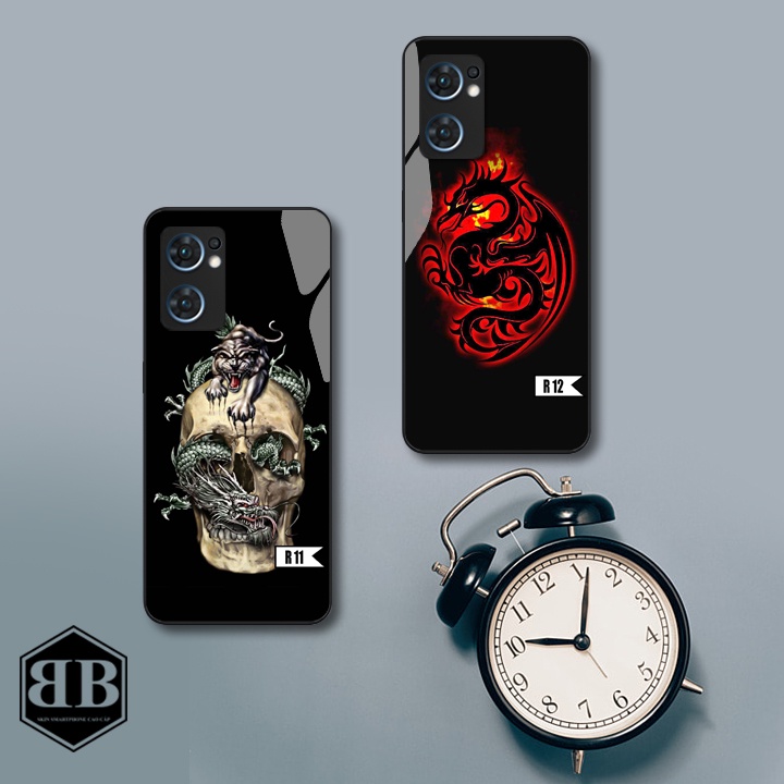 Ốp lưng kính cường lực Oppo Reno 7  hình rồng