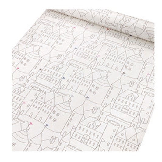 Decal giấy dán tường thành phố hoạt hình khổ 45cm keo sẵn bóc dán | BigBuy360 - bigbuy360.vn