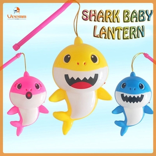 【Fast Delivery】 Shark Baby Lantern Baby Shark Singing Luminous Net Red Lantern Shark a Family Mid-Autumn Portable Lantern 【Veemm】