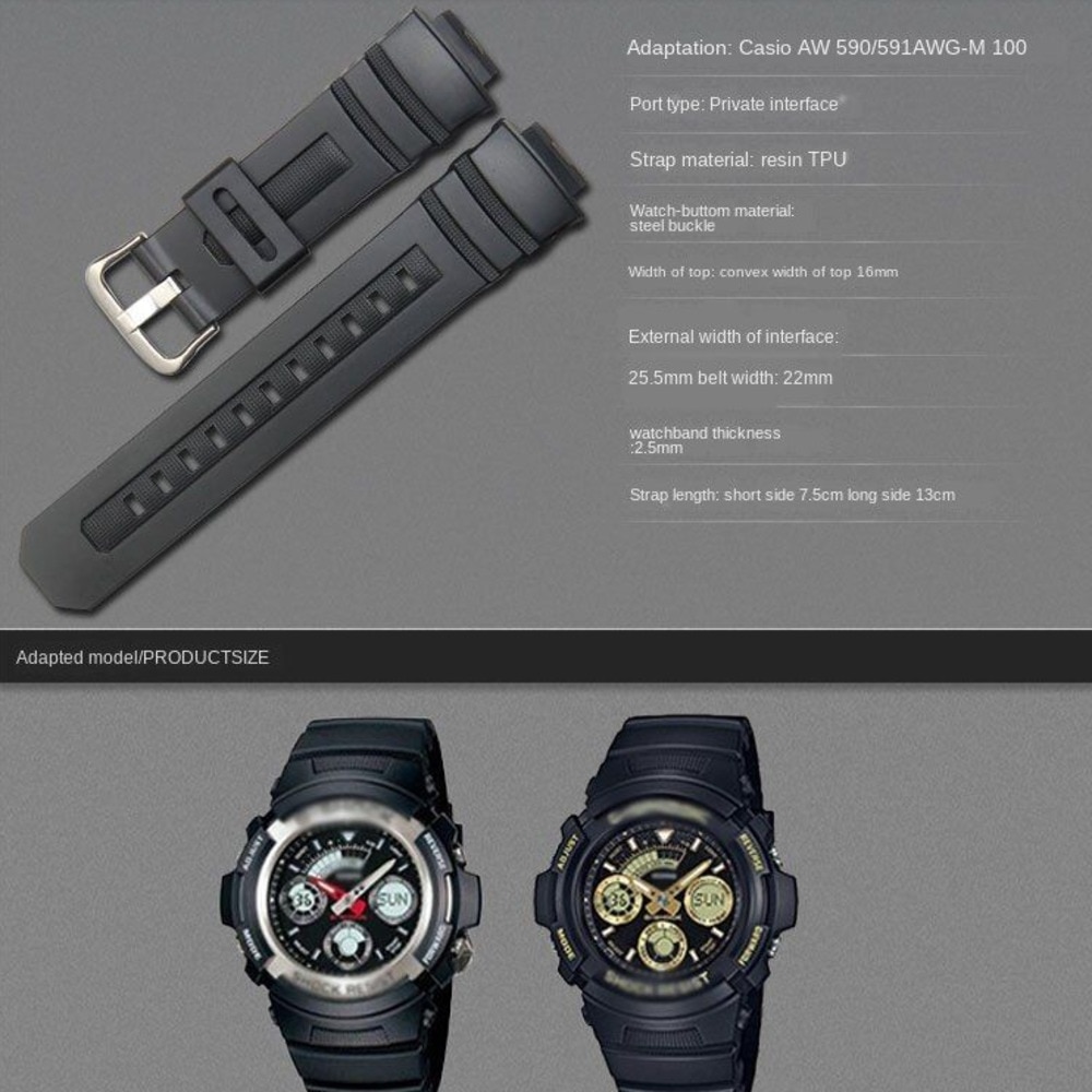 YIFILM Dây Đeo Cao Su Dành Cho Đồng Hồ Casio G-Shock Aw-591 590/ 5230/ 282b Awg-M100/ 101 G-7700/ 7710