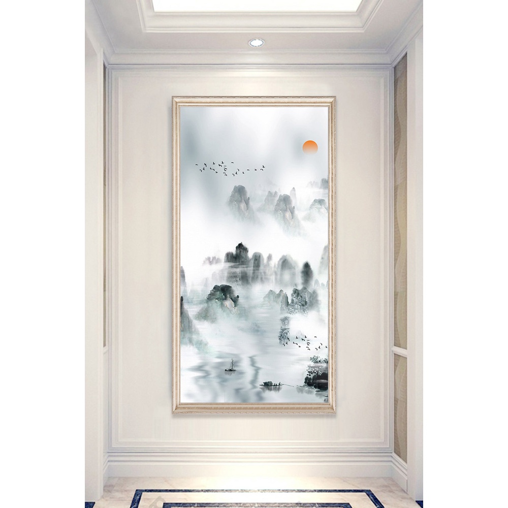 In hình ép gỗ Laminate TRANH HÀNH LANG TRUNG QUỐC - Mẫu 130 (50x75, 60x90, 70x110). In ảnh theo yêu cầu