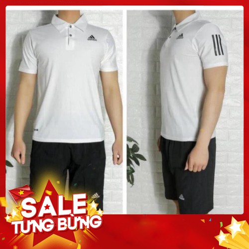 (Big size) Bộ Thể Thao Nam,Bộ Thun Tay Lỡ,Bộ Đồ Nam,Bộ Đồ Nam Vải Thun Trơn, Cổ Bẻ, Quần Gió, Áo Vải Lạnh, Cực Đẹp - Hàn