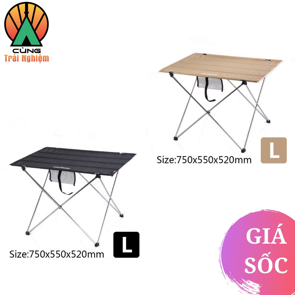 Bàn Xếp Dã Ngoại Di Động Size Lớn Cầm Tay Cho Du Lịch Picnic Cắm Trại Câu Cá NatureHike NH20JJ020