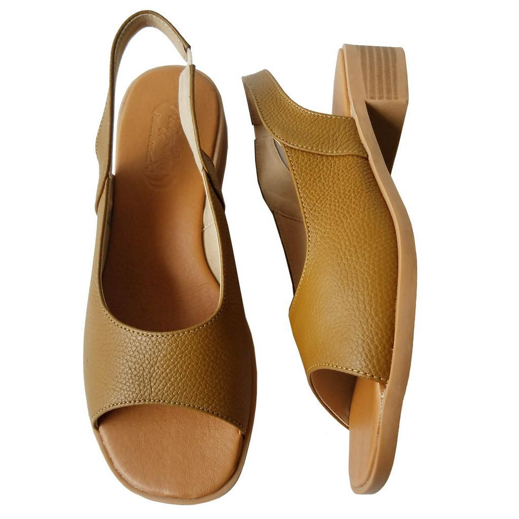 Giày Sandal Cao Gót Nữ BIGBEN Da Bò Thật Cao 4 Phân GCG110