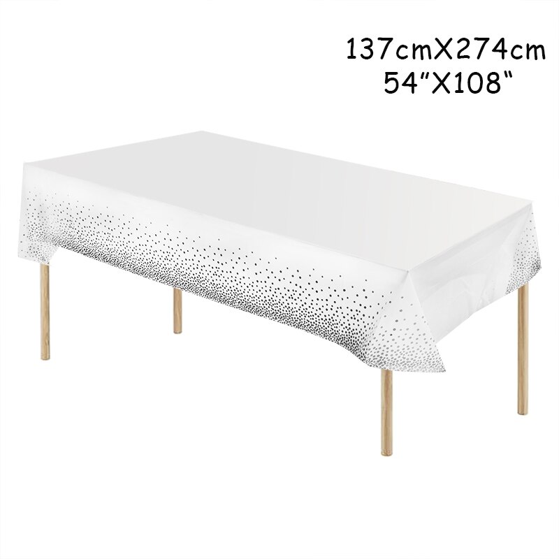 Khăn trải bàn nhựa họa tiết chấm bi dùng một lần kích thước 137*274cm