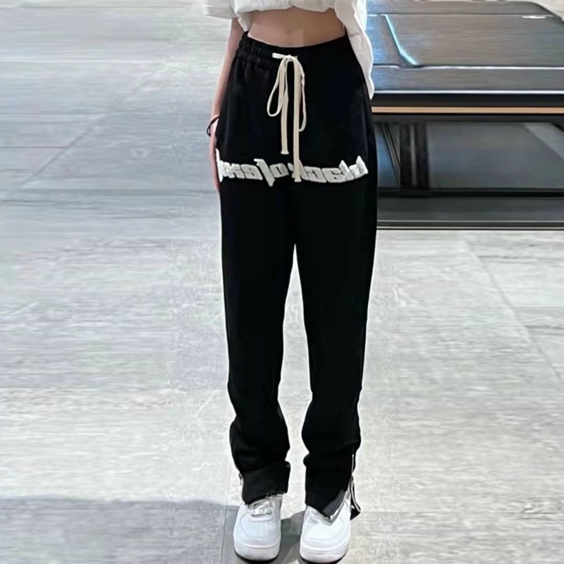 Quần thể thao ZHELIHANGFEI thiết kế xẻ tà thêu chữ phong cách đường phố Mỹ cá tính