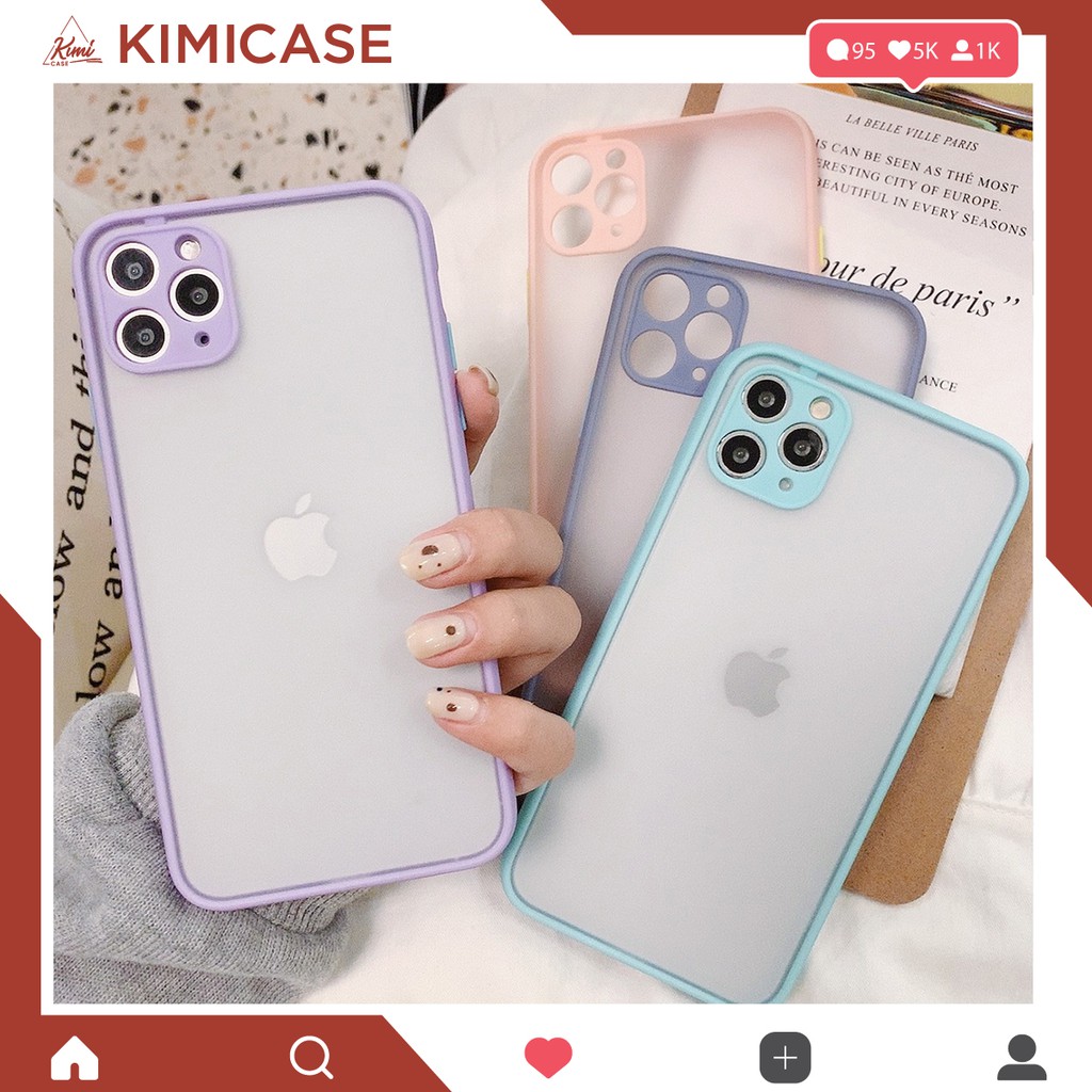 Ôp iphone 6 / 6s / 6+ / 7 / 8 / 7+ / 8+ / x / xs / xr / xs max / 11 / 11 pro / 11 pro max bảo vệ cam nổi lưng nhám | BigBuy360 - bigbuy360.vn