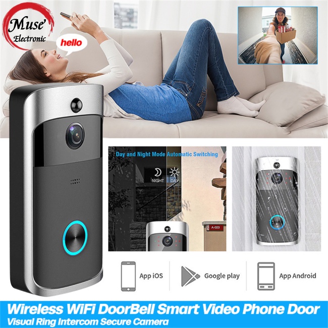 Chuông Cửa Có Camera Thông Minh V5 Wifi 720p Không Dây Chống Nước