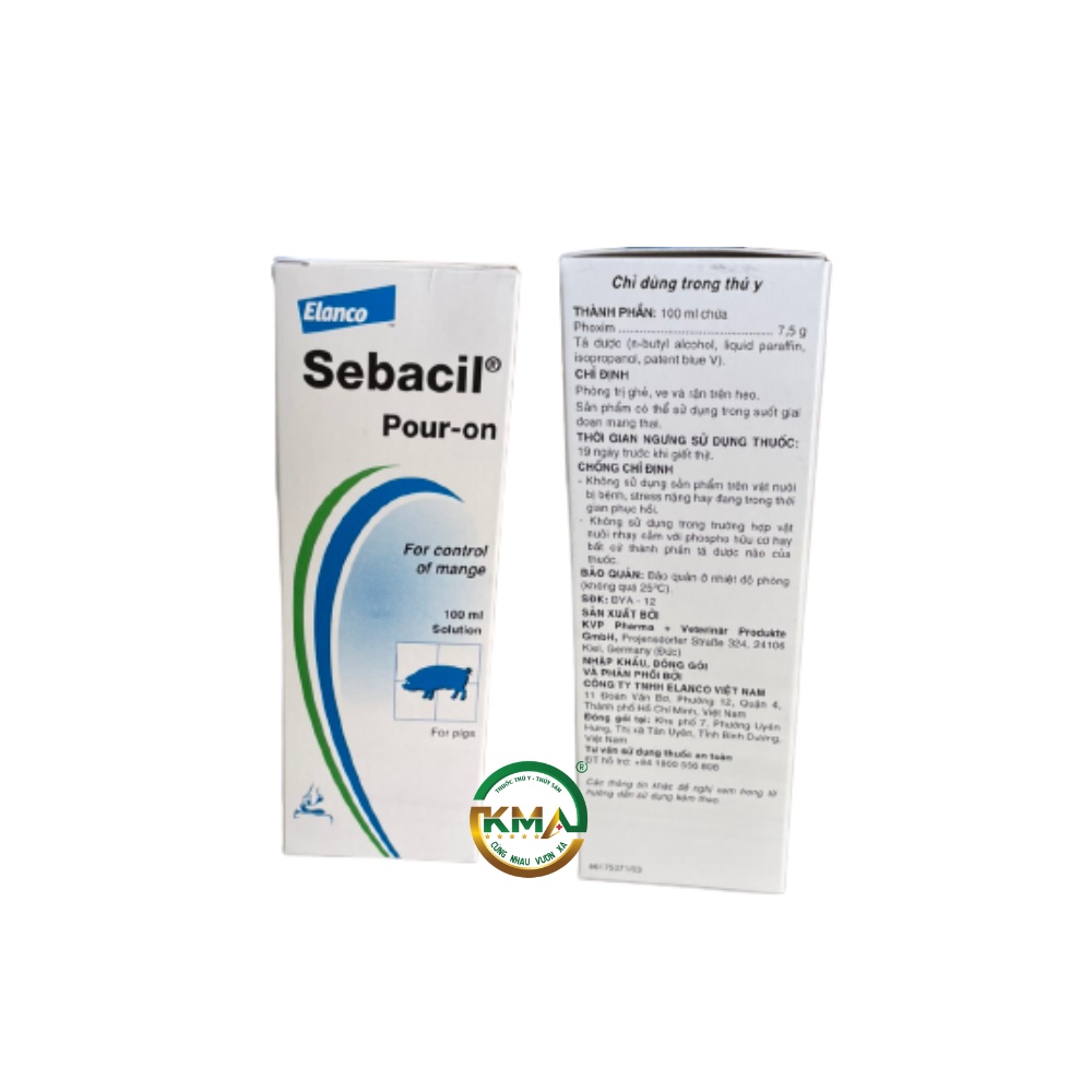 SEBACIL POUR - ON 100ML - SẢN PHẨM SỬ DỤNG TRÊN HEO VÀ CHÓ BỊ GHẺ VE NẶNG