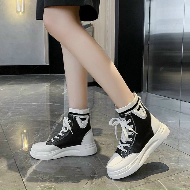 GIÀY BỐT CỔ CAO PHỐI LEN ĐẾ BÁNH MÌ 5 PHÂN