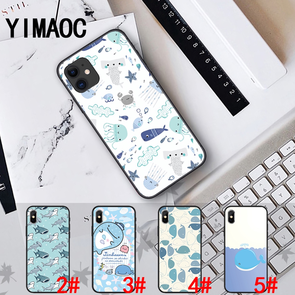 Ốp điện thoại mềm họa tiết cá heo dễ thương 100C cho iPhone XS Max XR X 11 Pro 7 8 6 6S Plus