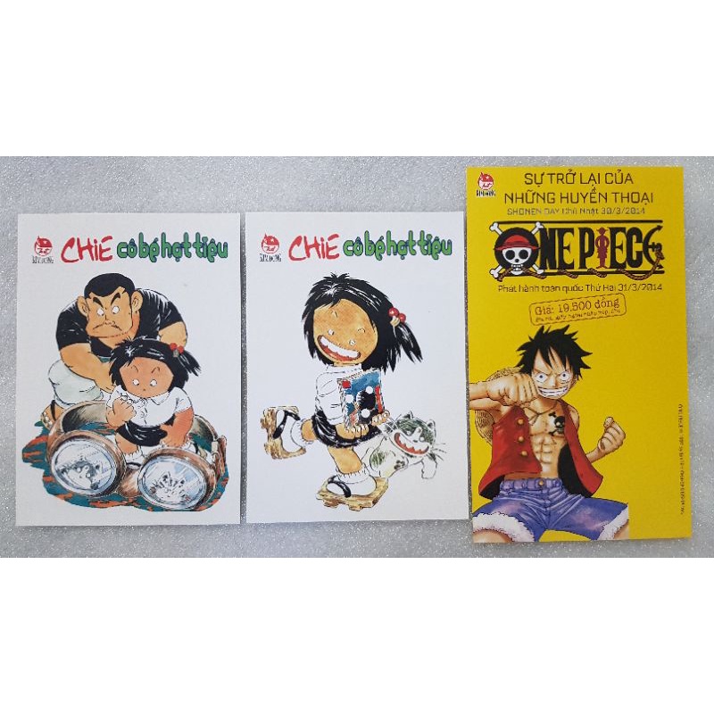 Postcard Chie Cô Bé Hạt Tiêu - One Piece - Dragon Ball sưu tầm