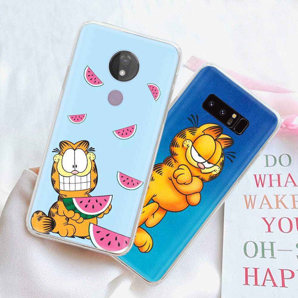 Ốp Lưng Trong Suốt Hình Mèo Garfield Cho Nokia 2.2 3.2 4.2 6 6.2 3 5 8 Sirocco 9