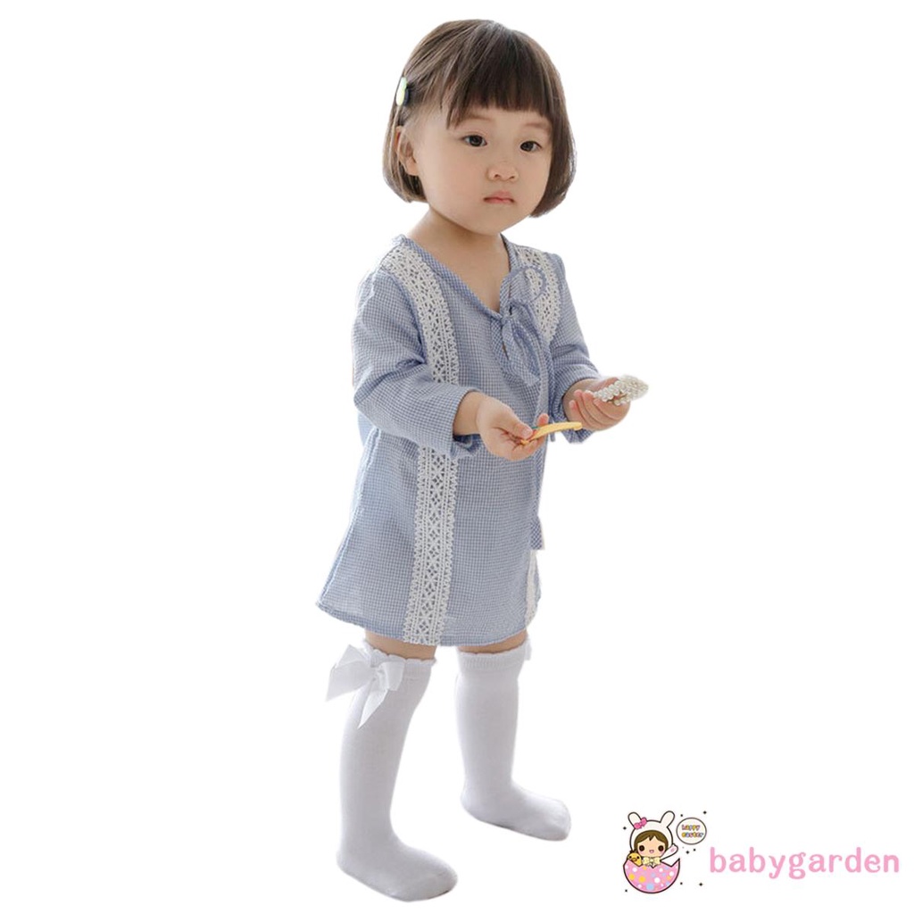 Vớ cotton cổ cao màu trơn đáng yêu cho bé gái từ 0-7 tuổi