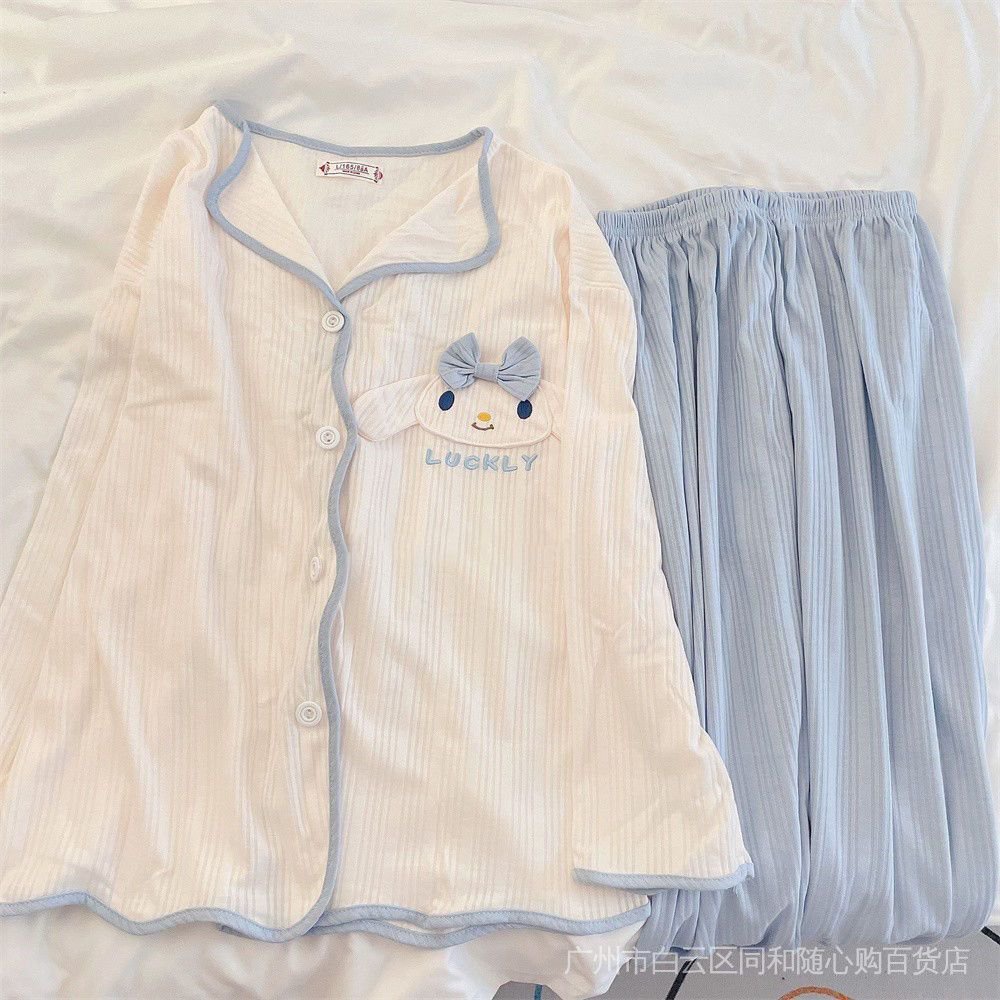 Bộ Đồ Ngủ Tay Dài In Hoạt Hình Phong Cách Nhật Bản Dành Cho Nữ