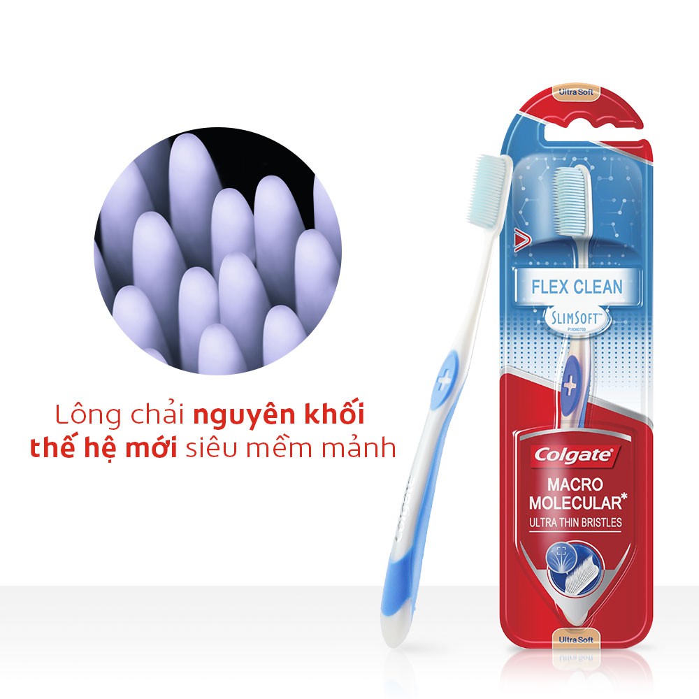 Bộ 4 Bàn chải đánh răng Colgate SlimSoft Flex Clean mềm mảnh sạch toàn diện