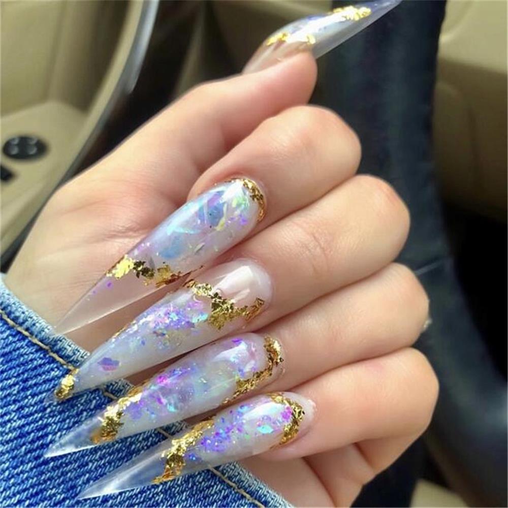 [Hàng mới về] Nhãn dán trang trí móng họa tiết hoa bông tuyết bầu trời sao