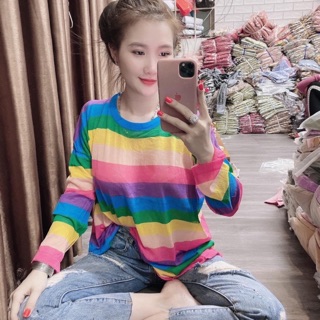 Áo len cầu vồng qc