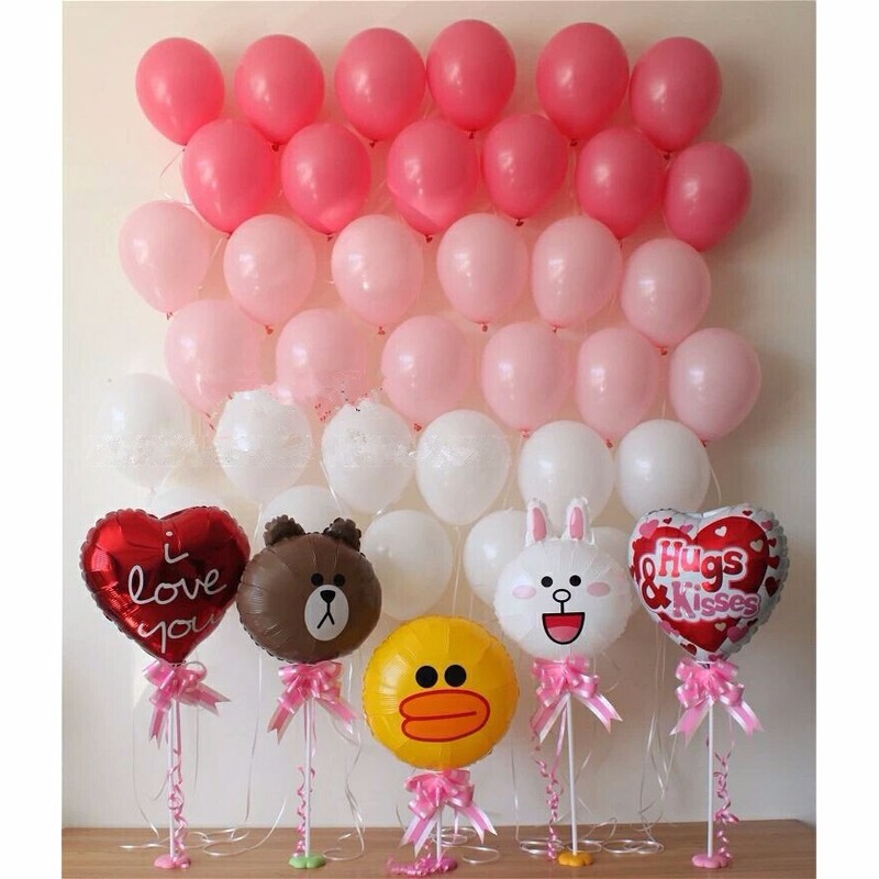 Set 100 Bong Bóng Dày 12 Inch Màu Hồng Dùng Để Trang Trí Tiệc Sinh Nhật / Đám Cưới