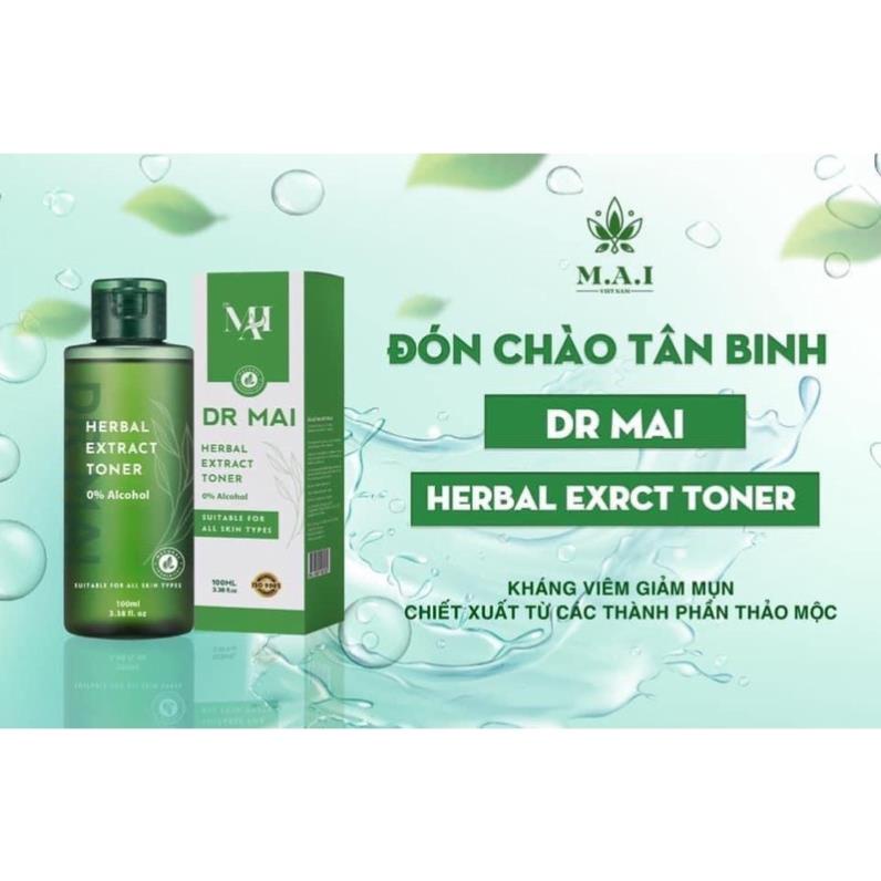 Dr Mai, Toner Dr Mai, Nước Hoa Hồng 120ml dưỡng ẩm dành cho da mụn, da nhạy cảm