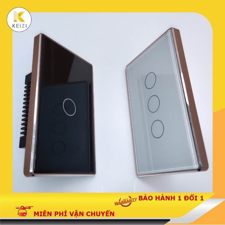 Công tắc cảm ứng thông minh Tuya Smartlife viền nhôm mặt kính vát 2.5D kết nối Wifi