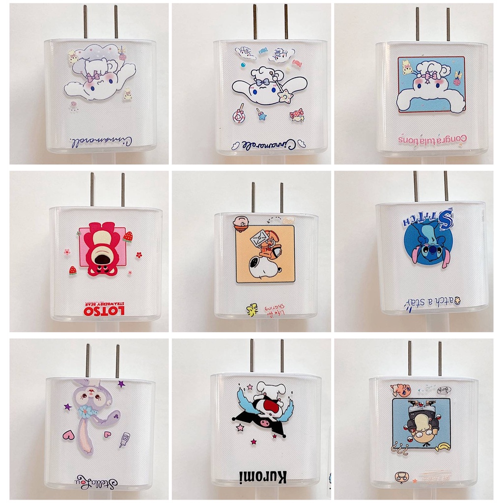 Vỏ Bọc Bảo Vệ Hộp Sạc Tai Nghe Bằng TPU Mềm Hình Hoạt Hình Snoopy Kulomi Stellalou Kitty Lotso 18W/20W