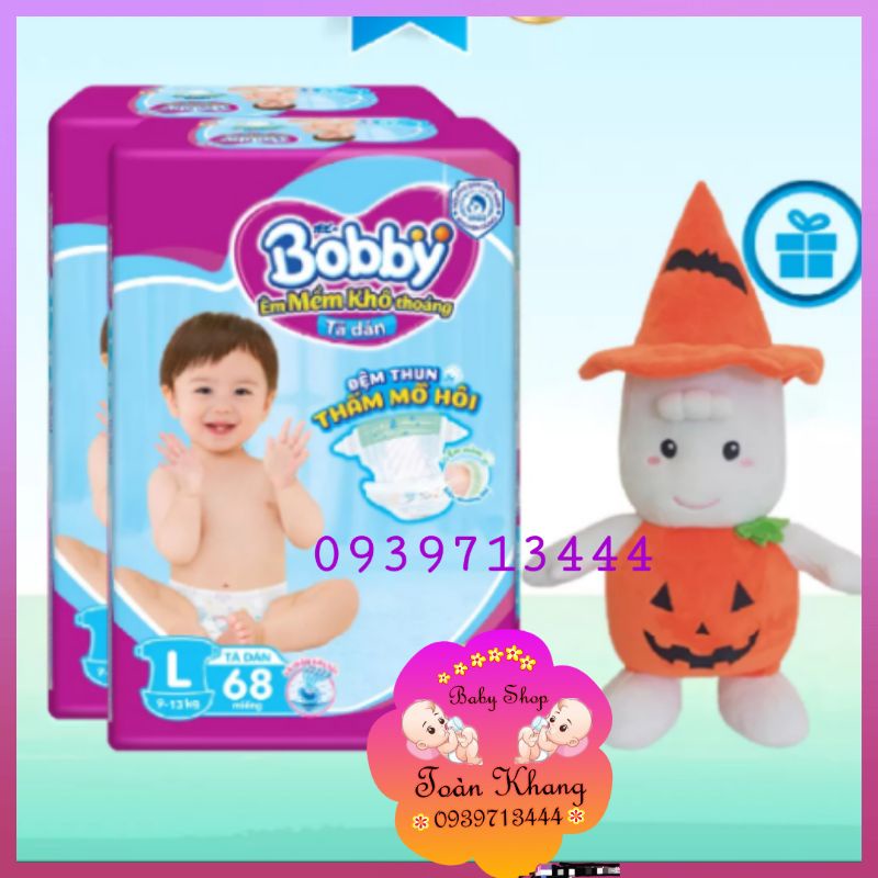 TẶNG BOBBY CHAN HALLOWEENCOMBO 2 TÃ DÁN BOBBY ĐỆM THUN THẤM MỒ HÔI SIZE L68 MIẾNG