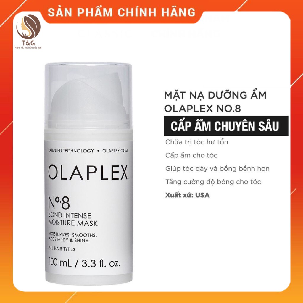 Mặt nạ ủ tóc cấp ẩm chuyên sâu Olaplex No8 100ml hàng chính hãng 100%
