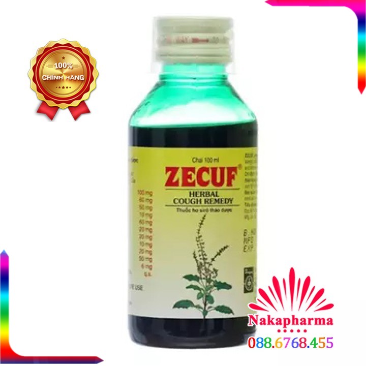 ✅ [CHÍNH HÃNG] Siro ho thảo dược Zecuf -  Giảm ho do kích ứng và dị ứng, ho do hút thuốc, viêm thanh quản, viêm họng