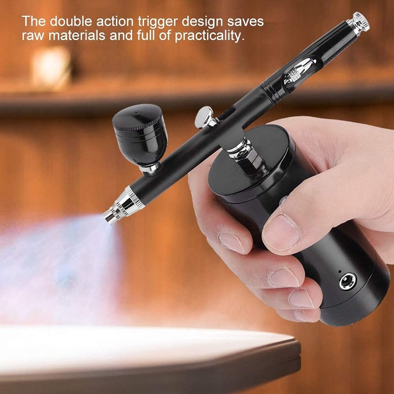 Bộ Súng Phun Khí Nén Mini Cầm Tay Có Thể Sạc Lại Với Đầu Phun 0.4mm Không Dây Với Tiếng Ồn Thấp Cho Xăm Hình Trang Điểm