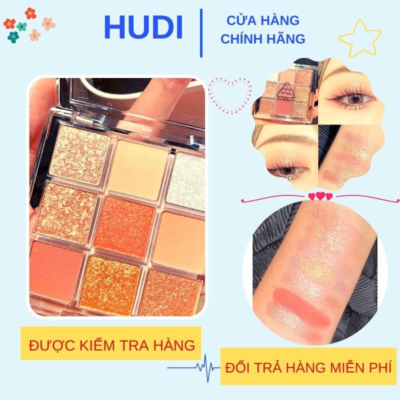 Bảng Mắt Nhũ - Bảng 9 Màu Mắt Nhũ - Nhũ Mắt Kim Tuyết - Mã BB1