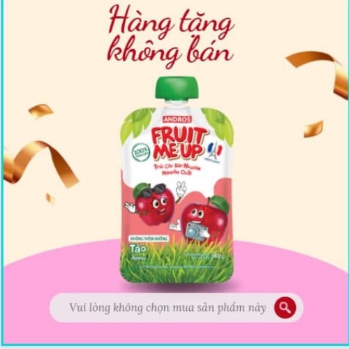 - FRUIT ME UP Táo - Trái cây xay nhuyễn nguyên chất - 90g