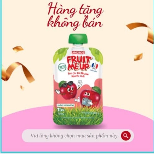 FRUIT ME UP Táo - Trái cây xay nhuyễn nguyên chất - 90g