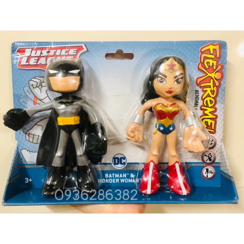 Hộp 2 nhân vật BatMan &amp; Wonder Woman -Justice League-Liên minh công lý DC