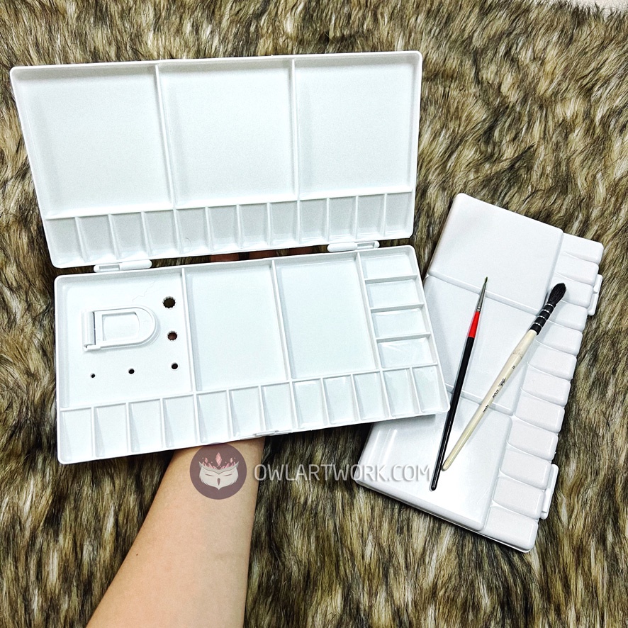 [CÚ TUYẾT] Xô Rửa Cọ 3 Ngăn, Khay Vỉ Pha Màu Cao Cấp Tổng Hợp Các Loại