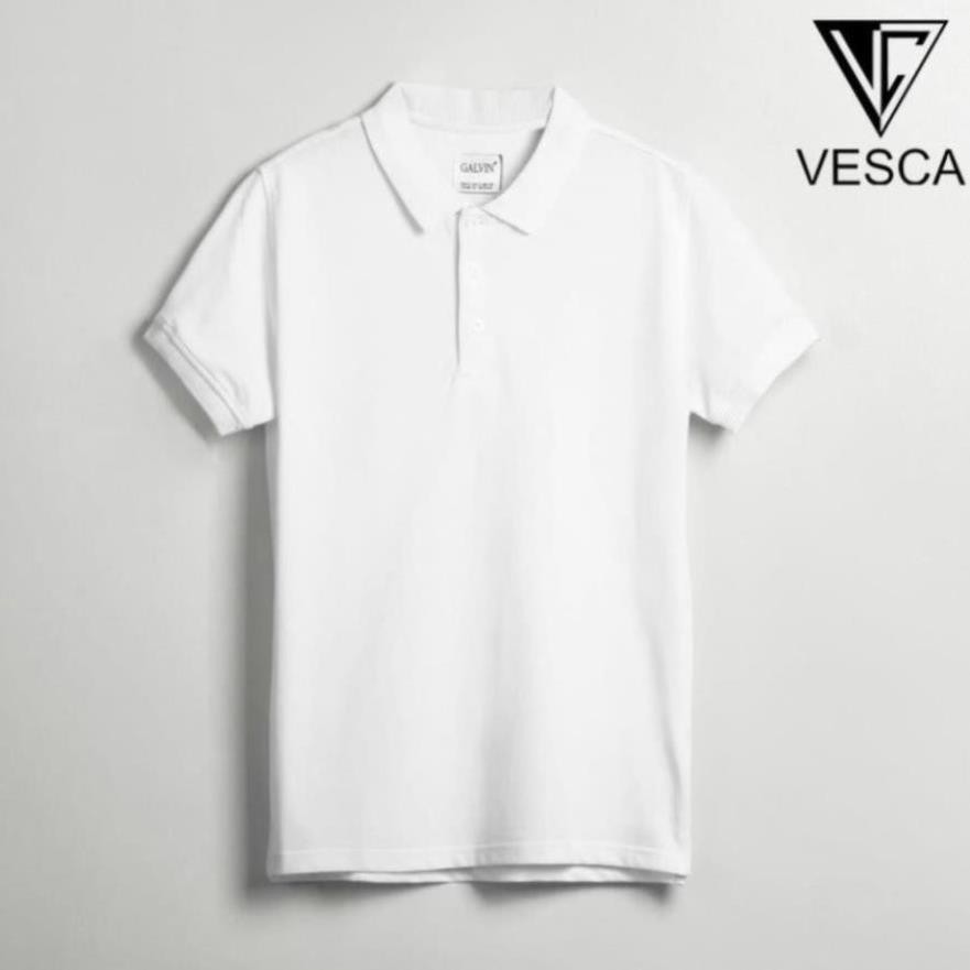 Áo phông nam polo có cổ ngắn tay cao cấp vải thun cotton co giãn màu trắng đen form rộng thoải mái E4 | BigBuy360 - bigbuy360.vn