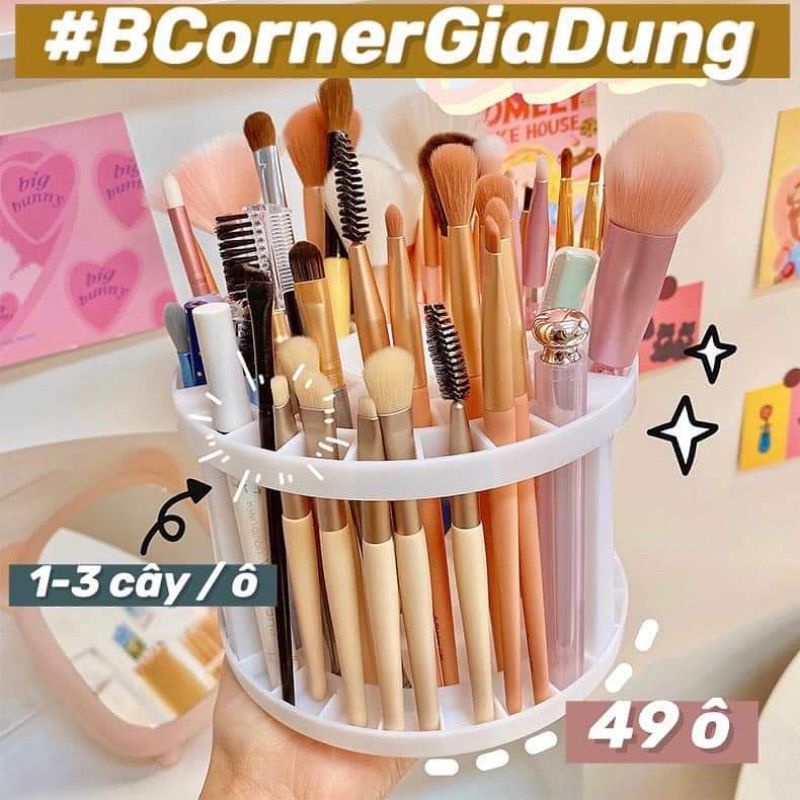 Khay Đựng Cọ/ Bút Viết/ Mỹ Phẩm Đa Năng, Màu Trắng, 49 Ô, Có Thể Tháo Lắp - DC1099