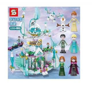 Bộ Lego Xếp hình lắp ráp lắp ghép mô hình Lâu đài băng tưởng tượng CÁC BẠN GÁI- Princess SY1458- có 1255pcs- Legoxanh