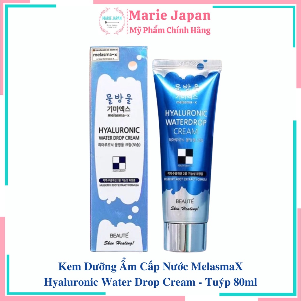 Kem Dưỡng Ẩm Cấp Nước MelasmaX Hyaluronic Water Drop Cream - Tuýp 80ml
