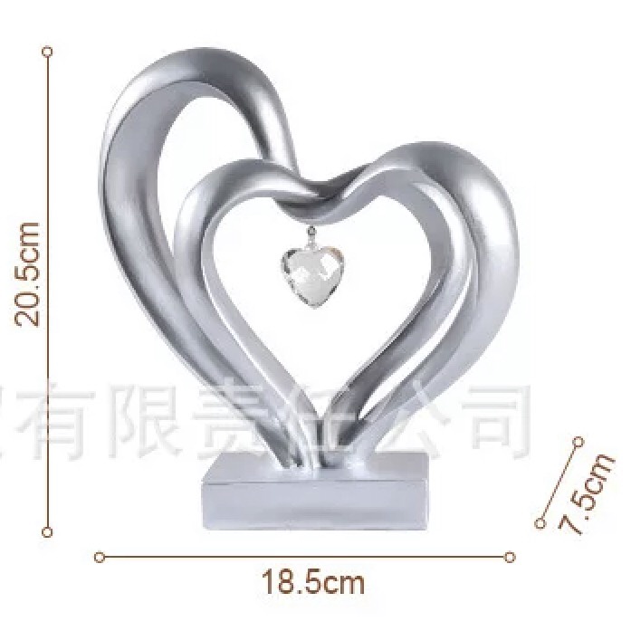 Tượng nghệ thuật đôi tay hình tim trang trí, decor nhà cửa, tủ kệ