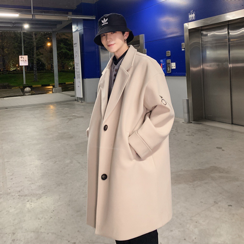 Áo măng tô nam hàn quốc dáng dài fom rộng phong cách trẻ trung hiện đại